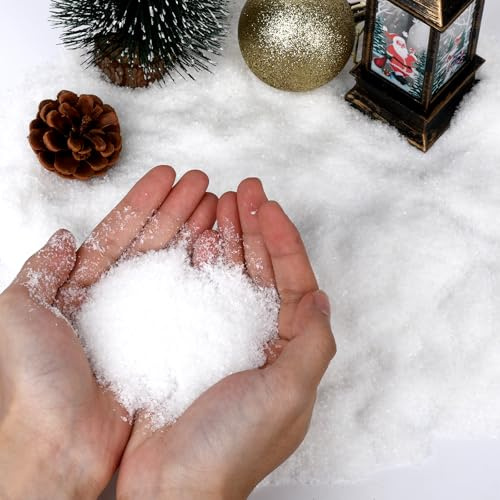 200g Kunstschnee Deko, Kunstschnee Flauschig Weich Künstlicher Schnee Deko-Glitzernder Dekoschnee Zum Verzieren-Dekorativer Streuschnee Weihnachten