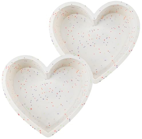 HNGWLYN Silicone Heart Shaped Cake Pans 2pcs Silicone Heart Baking Mold for Cake Cheesecake Rainbow Valentines Baking Mold (6 inch)