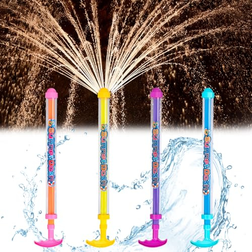 4PCS Firework Water Gun, Romantic Firework-Style Water Blaster for Kids and Adults, 42cm Super Water Pistols Long Range Soaker, Fun Pool Toys for Garden, Outdoor Pools, Beaches | Water sprayer multi-hole nozzle 42 cm water guns water fireworks water fireworks fun pool toy for outdoor beach