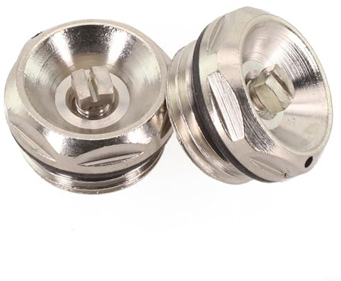 Shophubio Brass Radiator Bleed Valve for Towel Rails, 1/2 G1/2 Manual Air Vent Exhaust Stopcock, Nickel-Plated Central Heating Radiator Vent