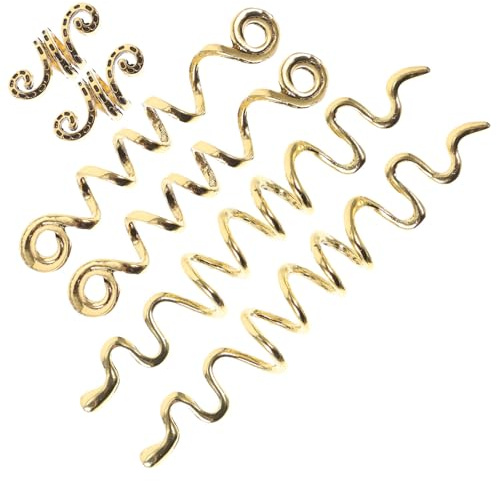 GATHINESS Set de 6 Bijoux Tressés en Alliage pour Embellir Tresses, Spirales Capillaires Chic et Résistants, Accessoires Cheveux Or Look Élégant Quotidien