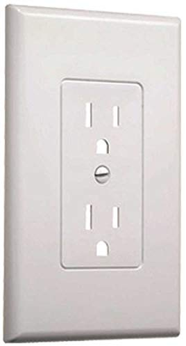 TayMac 2500W JUMBO MASQUE Decorator 1-Gang White Electrical Outlet Cover Wall Plate (5-Pack), Replaces Old and Discolored Wall Plate, Redecorating and Home Improvement Essentials, Polycarbonate