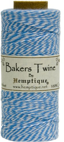 Hemptique Cotton Baker's Twine Spool 2-Ply 410'-Blue, Other, Multicoloured