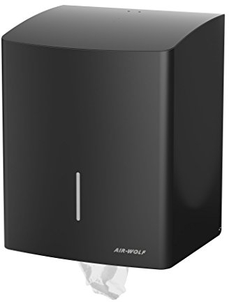 AIR-WOLF Rollenhandtuchspender, Edelstahl mattschwarz beschichtet, Serie Alpha