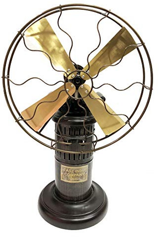 ANTIQUE Vintage-Metall-Tischventilator, 38,1 cm, Oszillierend, Braun, Tiefe: 25,4 cm, Breite: 39,4 cm, Höhe: 66 cm