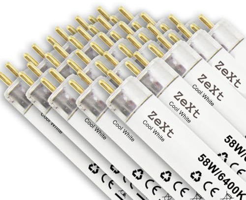 ZEXT Lot de 25 tubes fluorescents 58 W 864 6400K Lumière du jour 150 cm T8
