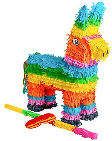 Fax Potato Donkey Cardboard Piñata - 40cm x 13cm x 55cm - Fill Your Own Kids Party Decoration