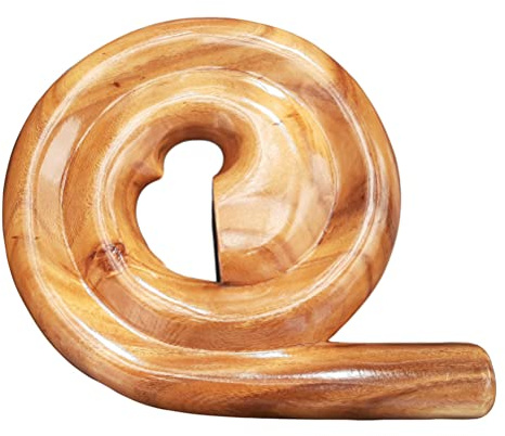 Spiral Travel Didgeridoo I Round Mahogany Didge, Manuel, Manuel, Instrument Aborigène (Brown)