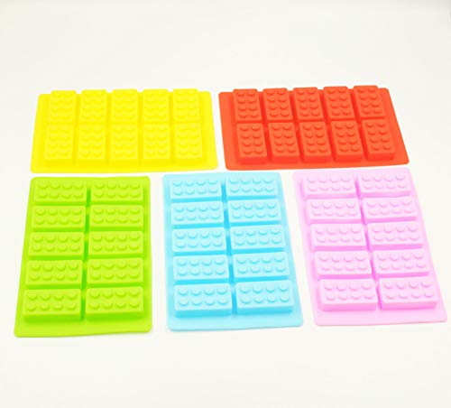 Selecto Bake Building Bricks Silicone Ice Cube Trays, Chocolate Mould, Candy Mould for Cake Cupcake Decorations of Kids’ Party, Non-Stick Blocks Fondant Molds