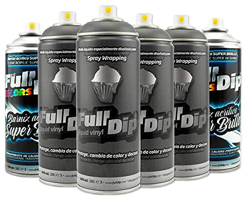 AutoFullCar - Pack Sprays Full Dip Schwarz Metallic Super Glanz Vinyl | FullDip