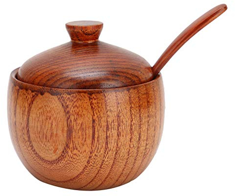 Tarro de condimento de madera, salero Caja de pimienta de madera Pote de madera para especias para hombre para cocina