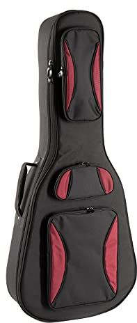 Fame Gigbag für Westerngitarre, Dreadnought, Grand Auditorium, Dicke Polsterung, Halsstütze, 3 Zubehörfächer, wetterfest, Rucksackgarnitur, gepolsterter Tragegriff, 107 cm
