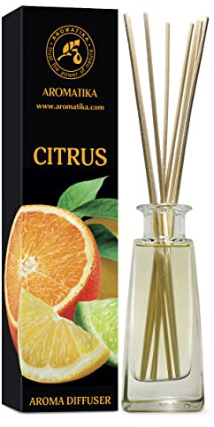 Raumduft Diffuser Zitrus 100ml - Mit Stäbchen für Aromatherapie - Boutique - Restaurant - Zitrus Duft - Raumbeduftung - Reed Diffuser Citrus