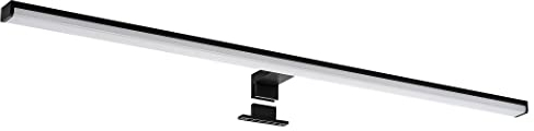 SEBSON® LED Lampe Miroir Salle de Bain 90cm, Lumière de Surface + Lumière de Serrage, IP44, Blanc Neutre 4000K, 15W, 1300lm, Noir - 900x98x44mm