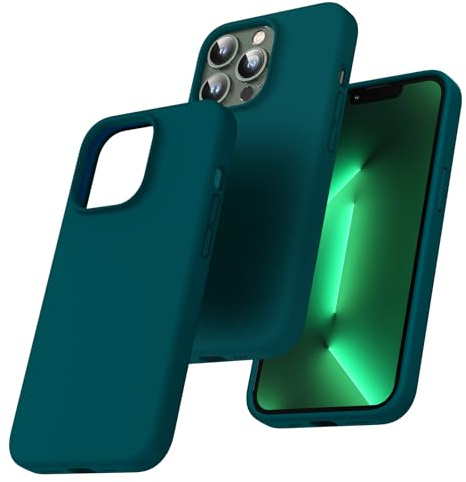TOCOL für iPhone 13 Pro Hülle Silikon, Stoßfest Anti-Rutsch Anti-Fingerabdruck Kratzfest Handyhülle für iPhone 13 Pro Case, Grau Grün