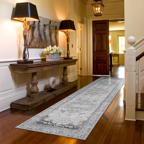 TALETA Flur Teppich Läufer rutschfest waschbar Küchenläufer Teppich, Vintage Teppichläufer lang für Küche, Terrassen, Eingang, Hallway, Groß: 80 x 300 cm