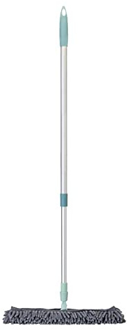VIGAR - Spazzola in microfibra con stelo estensibile - Ricarica extra - 37 x 6 x 76/130 cm - Essenziale - Qualsiasi pavimento - Lavabile in lavatrice - Grigio e blu