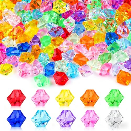 150 Stück Diamanten Kinder, Kristalle Kinder, Acryl Diamanten Deko, Edelsteine Kindergeburtstag, Glitzersteine Groß, Edelsteine Ausgraben für Hochzeit, Vasenfüller, Schatz, Piratenparty