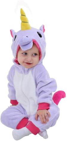 Doladola Baby pojkar flickor flanell djur enhörning sparkdräkt småbarn overaller spädbarn outfit