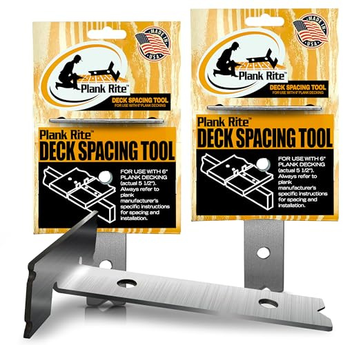 Plank Rite Steel Deck Spacing and Fastening Tool 2 Pack for Use with 5-1/2 Inch Deck Boards | Works for Treated Wood or Composite Decking | Deck Jig for Professional Neat Finish | Made in USA