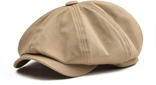 Schiebermütze Herren All-Match-Newsboy-Schirmhut Für Männer Und Frauen, Sonnenschutz-Baskenmütze Boina, Malerhut, Achteckiger Outdoor-Hut, Beige, Einheitsgröße