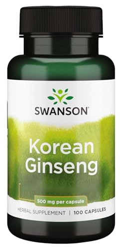 Swanson, Korean Ginseng, 100 glutenfreie Kapseln, 500mg Panax Ginsengwurzel je Dosis, Sojafrei, GMO frei, Geschmacksneutral