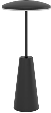EGLO LED Außen-Tischlampe Piccola touch dimmbare | Nachttischlampe mit einstellbarer Lichtfarbe, Outdoor Tischleuchte aus Metall in Schwarz, Lampe für Balkon und Terrasse, IP54