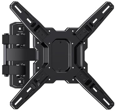 Supporto TV Full Motion per Televisori da 26''-55'' - Allungabile, Staffa TV da Parete Girevole e Inclinabile, Carico Max 35kg, Inclusi Livella, Viti e Tasselli, Nero