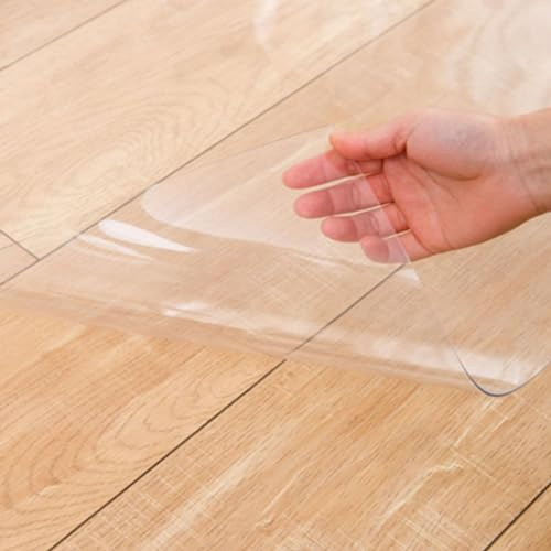 haiyusm Protector de Suelo para Silla de Ruedas - Alfombrilla Transparente de PVC para Suelos Duros - Antiarañazos - Tamaño Grande (Transparent,70cm×75cm)