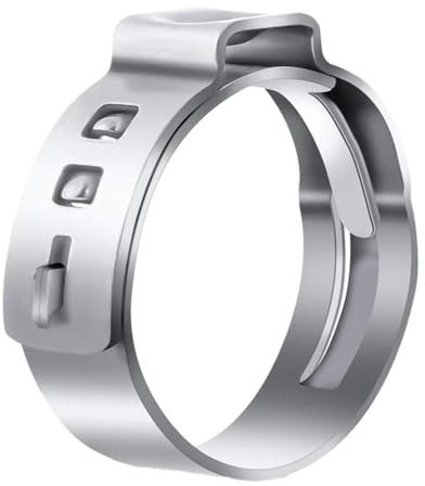 Colliers de serrage en métal, colliers de serrage for tuyaux, colliers de serrage for tuyaux, 10 pièces, colliers de serrage à oreille unique en acier inoxydable 304 (7,3 9,0 mm)(13.2 15.7mm)
