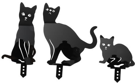 CANIGHT 3 Stücke Acryl Schwarze Katze Garten Stakes Hof Zeichen Katze Geformt Für Rasen Garten Hinterhof