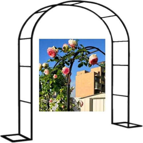 UZAMIRLEX Arco de Jardín con Estructura Metálica, Arco de jardín/Arco de Boda con Base extraíble(Black,W3.5M*H2.2M)