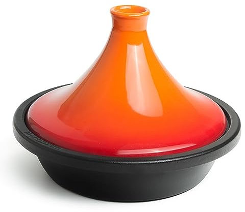 Tagine PotCast Iron Traditional Moroccan Tagine Pot Enamel Casserole Pot Ceramic Non-stick Tajine Pot Soup Pot Saucepan Claypot Rice (Color : Orange)