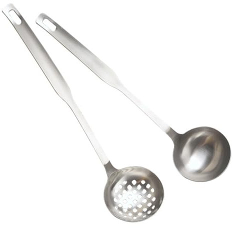CIYODO 2piezas Cuchara y Colador Para Sopa De Olla Caliente Cuchara Sopera De Acero Inoxidable Colador Para Olla Caliente Para Uso Casa o Restaurante