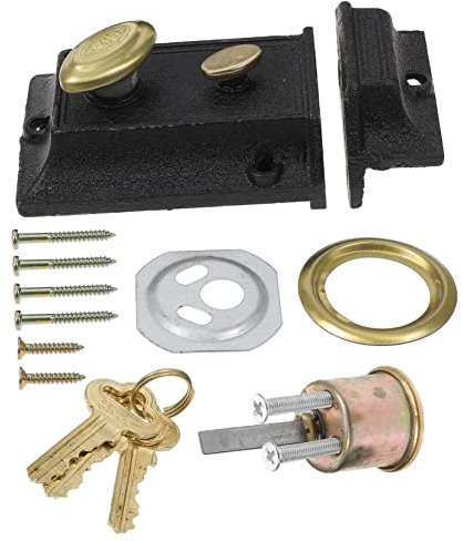 DIYEAH Serratura Antica Per Porta Esterna Sicurezza Con Chiave Serratura Per Porte Spessore Facile Da Installare e Resistente Rame