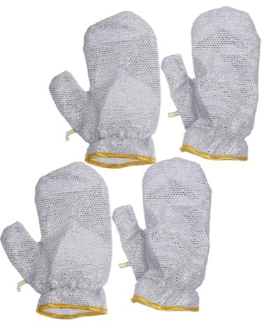 DIYEAH 4pcs Heat Resistant Thickened Kitchen Gloves Waterproof Reusable Dishwashing Scrubber Gloves for Household Cleaning and Cooking