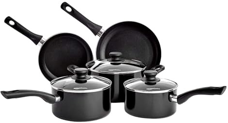 Amazon Basics Juego de 5 Utensilios de Cocina de Cerámica Antiadherente para Inducción