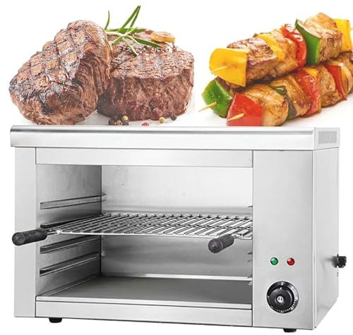 Electric Cheese Melter Grill, 2200W Commercial Salamander Broiler, Stainless Steel Countertop, Automatic Griddle Oven for Home and Commercial Use