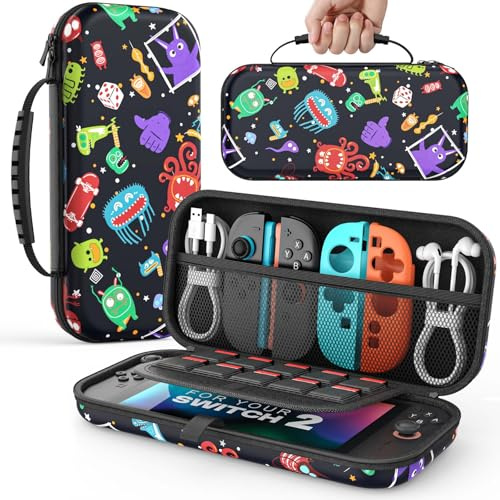 MoKo Funda para Nintendo Switch 2 2025, Funda Protectora Rígida Portátil de Viaje con para 10 Cartuchos, Estuche de Transporte para Consola Nintendo Switch 2 y Accesorios