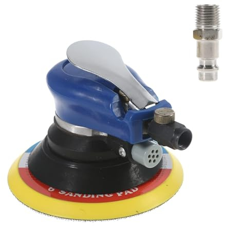 Almohadilla neumática para lijadora de 10000 rpm, pulidora de succión en seco, orbital de aire, redonda para muebles, metal, coche, pulido, encerado, muebles de metal