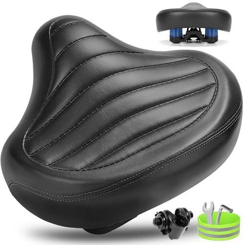 CDYWD New Nasenlos Breit Fahrradsattel für Herren & Damen, Bequem, Weich, Ergonomisch, Bequemer Vintage Fahrradsitz, Universal Ersatz Fahrradsättel für Mountainbike, Cityrad, Ebike, Heimtrainer