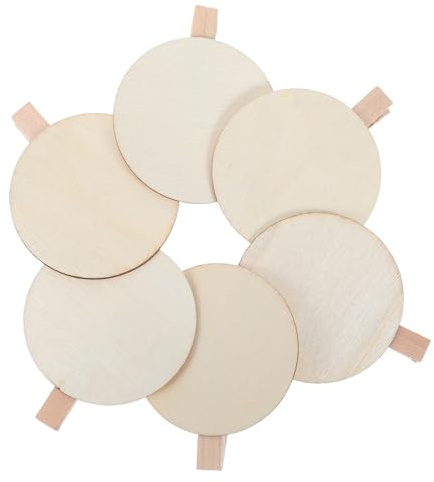 KOMBIUDA 50pièces Mini Pinc Porte-Photos Rondes Bois Pinc pour Pré Sentoirs Photos Porte-Cartes pour Panneaux Bois Vierges pour Étiquettes