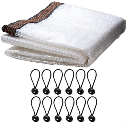 Pellicola trasparente per serre da esterni, per protezione delle piante da pioggia e gelo, telone resistente, con occhielli (3 x 3 m)