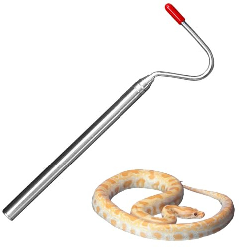 LEOUEANR Retractable Snake Hook, Stainless Steel Reptile Catching Tool for Snake Handling | Snake Handling, Retractable Design, Stainless Steel, Reptile Tool