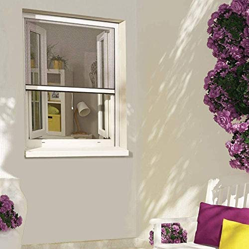 MADECOSTORE Moustiquaire Enroulable en alu pour fenêtre - Blanc - L100 x H160cm