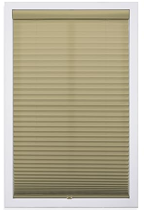 DEZ FURNISHINGS Cordless 1 Light Filtering Pleated Shade, Fabric, 31W x 64H, Camel