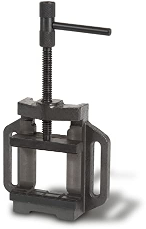 EBERTH Maschinenschraubstock aus Grauguss und Stahl, Backenbreite 100mm, Max. Spannbreite 89mm, Maschinenschraubstock zur Befestigung auf Bohrmaschine oder Werkbank, Bohrmaschinenschraubstock