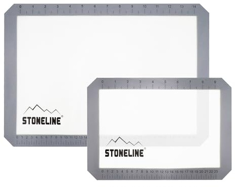 STONELINE® Backmatten-Set, 2-teilig, aus Silikon, mit Hilfslinien und Umrechnungstabellen internationaler Maßangaben