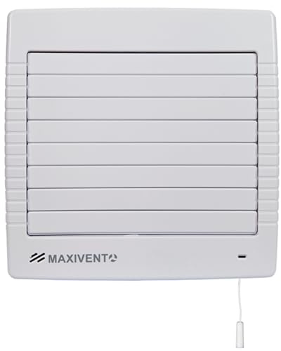 Airflow MaxiVent Extractor Fan, 72 l/s, 150mm Duct | 28W, Automatic Shutter and Pull Cord, 57 dB, IP45 Rated, Wall or Ceiling Mount, 3-Year Warranty