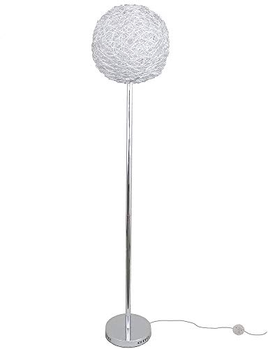 Alissa Halogen-Kugel-Steh-Leuchte-Lamp Alissa D:40 cm Alu-Draht-Kugel inkl. 10x G4 à 20 W Wohnzimmer-Dekorations-Steh-Leuchte-Lampe